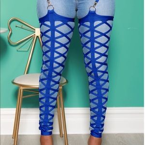 Swank a Posh Caught Uo Bandage Chaps in BLACK